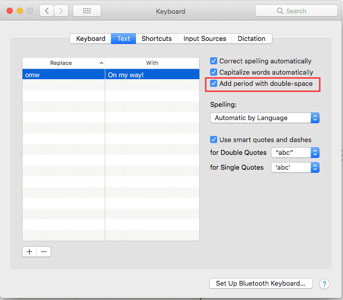 add two spaces after period in word for mac 2016